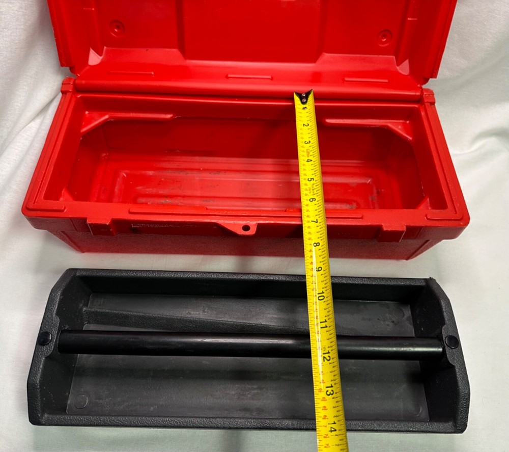 Toolmaster Red & Black Tool Box W/ Removable Tote Latch & Handle Tackle Box