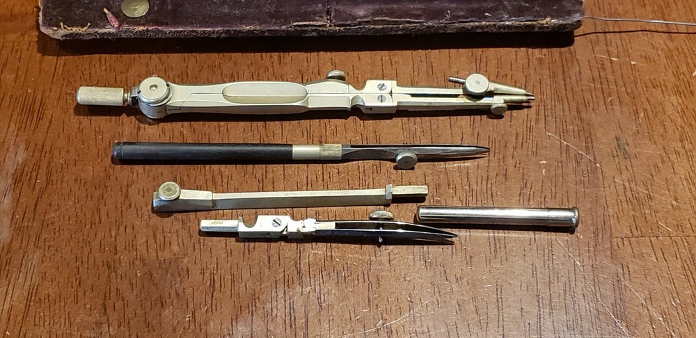 VINTAGE H COLE CO. DRAFTING TOOLS KIT COLUMBUS OHIO