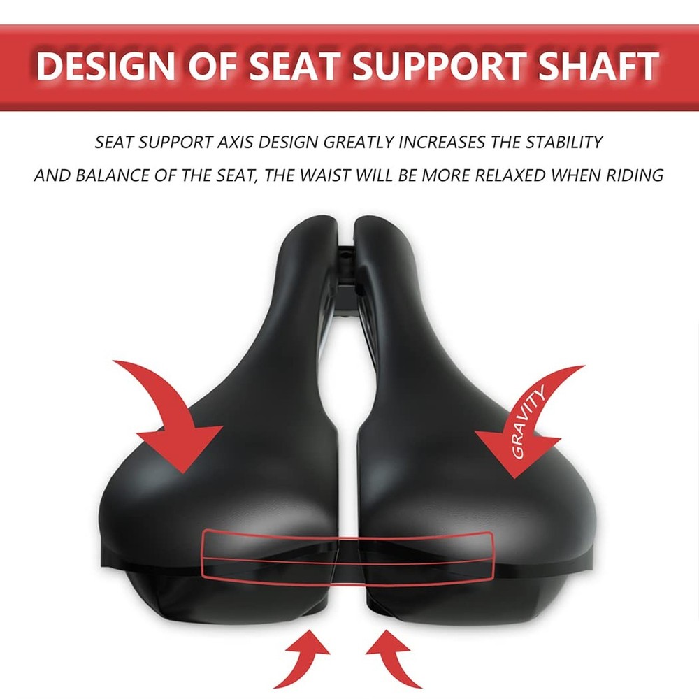Width Adjustable Bike Seat - Comfortable Prostate Friendly Bicycle Saddle Sui...