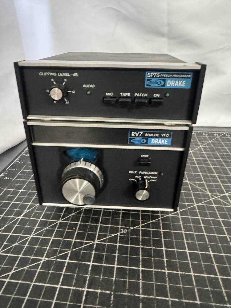 Drake SP-75 Speech Processor & RV-7 Remote VFO TR-7 Accessory Lot - Untested