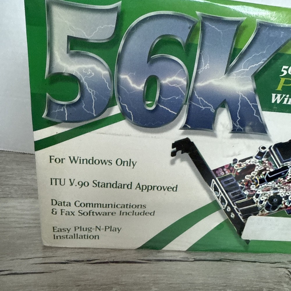 56K Internal Data/Fax Modem PCI Version Windows New Sealed Software Included