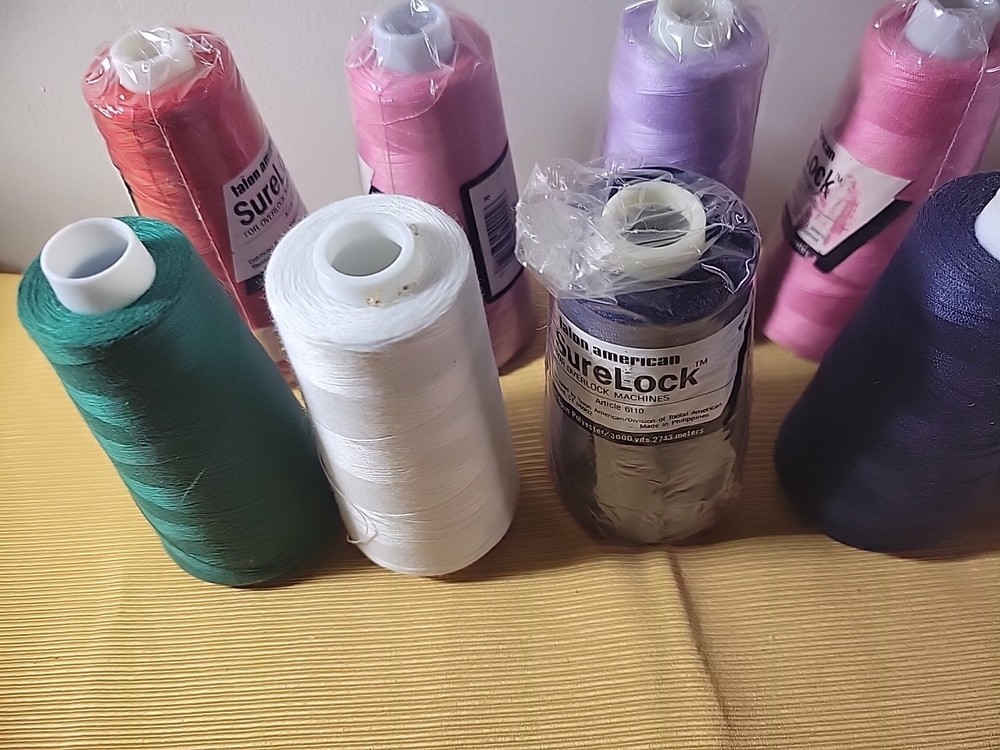 10 large open spools thread -Maxilock -Talon Surelock - Japan Wooly Nylon &