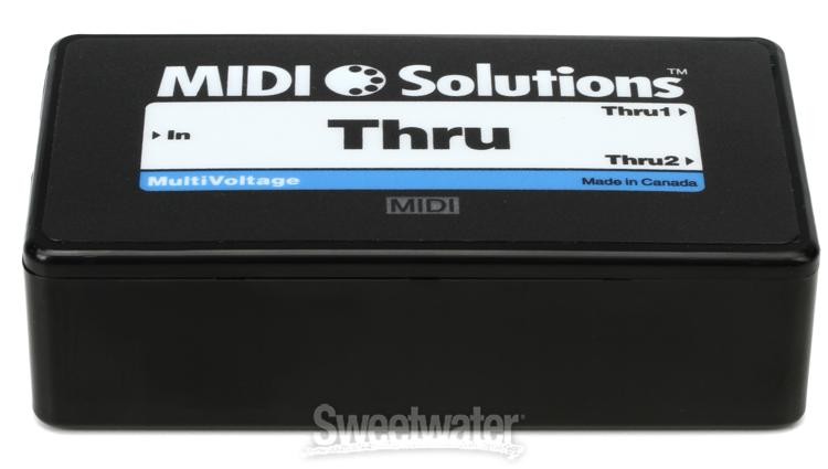 MIDI Solutions MultiVoltage Thru 1-in 2-out MIDI Through Box