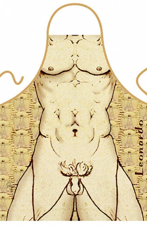 Leonardo Da Vinci Kitchen Apron, Made in Italy