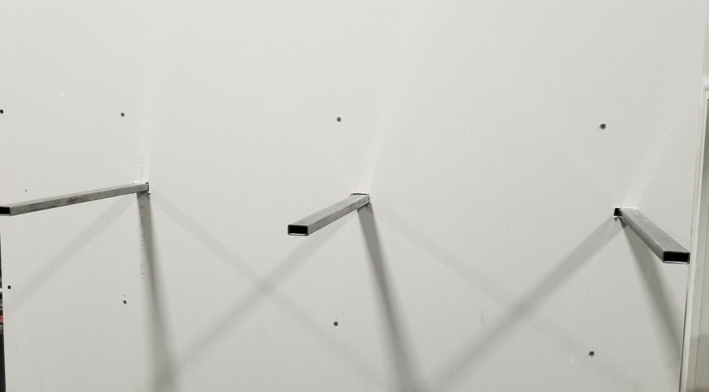 Floating shelf brackets. (New construction pre-sheetrock)