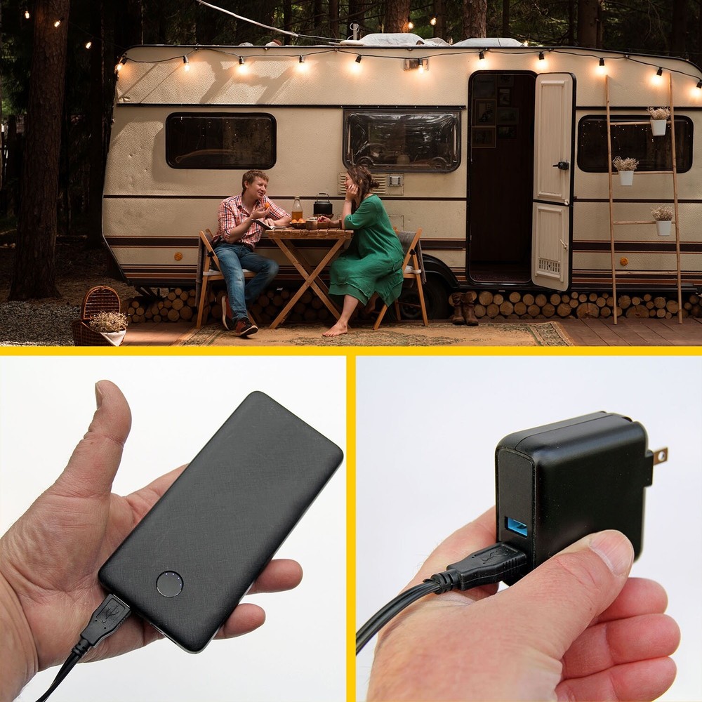 USB Powered LED Camping String Lights, G40 Globe Shatterproof Bulbs, 25-feet