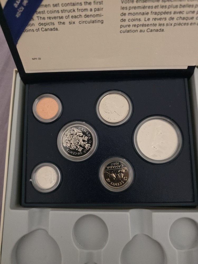 1987 Canada Specimen Set 6 Coins Cent to One Dollar Mint Set. UNC