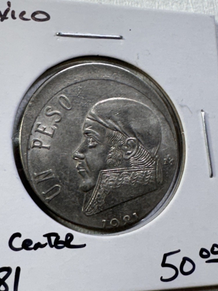 1981 Mexico 1 Peso Off Center Strike Error