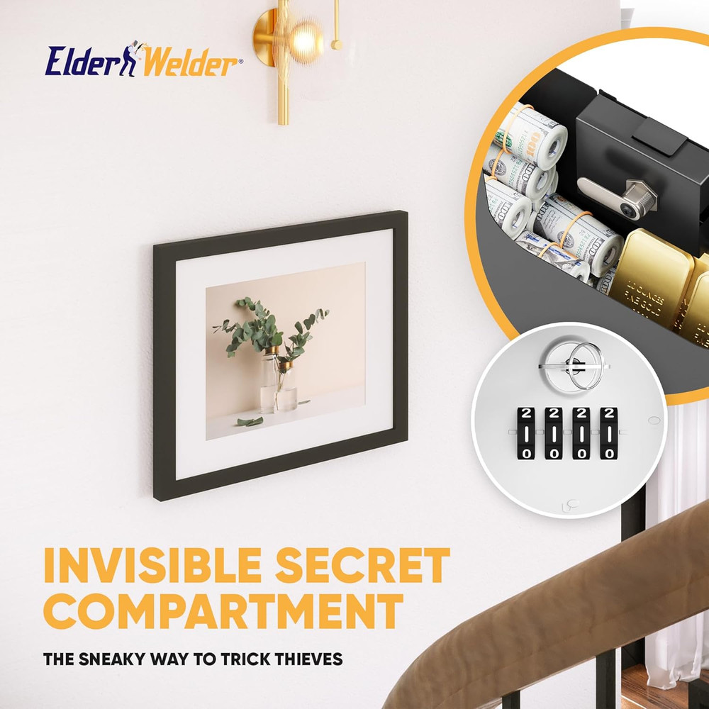 Hidden Wall Safe with Picture Frame | Durable Metal | Combination Lock