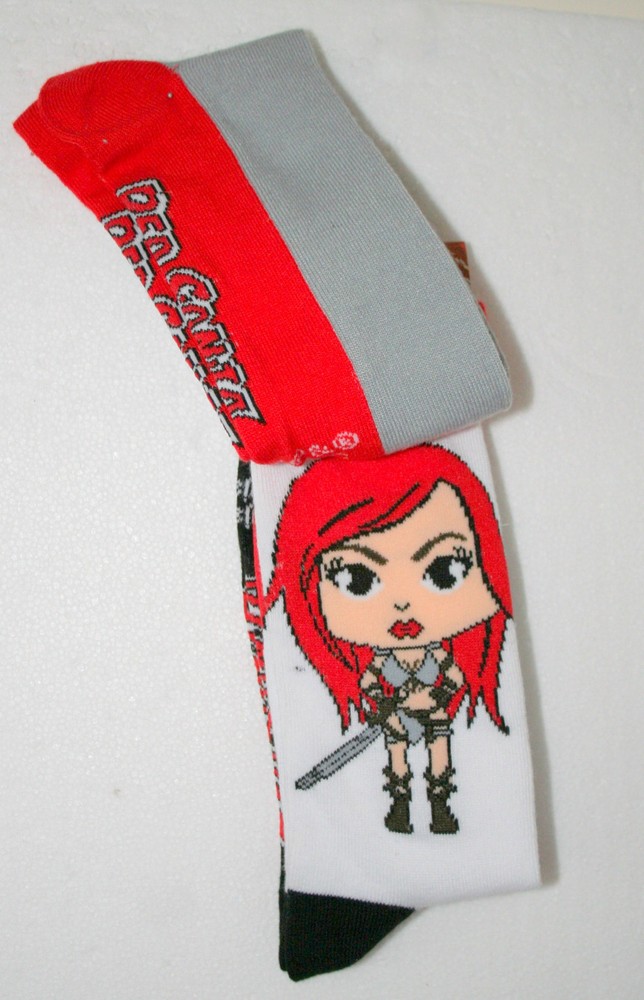 2 Pair Red Sonja New Tags Socks Comics Fits OSFM