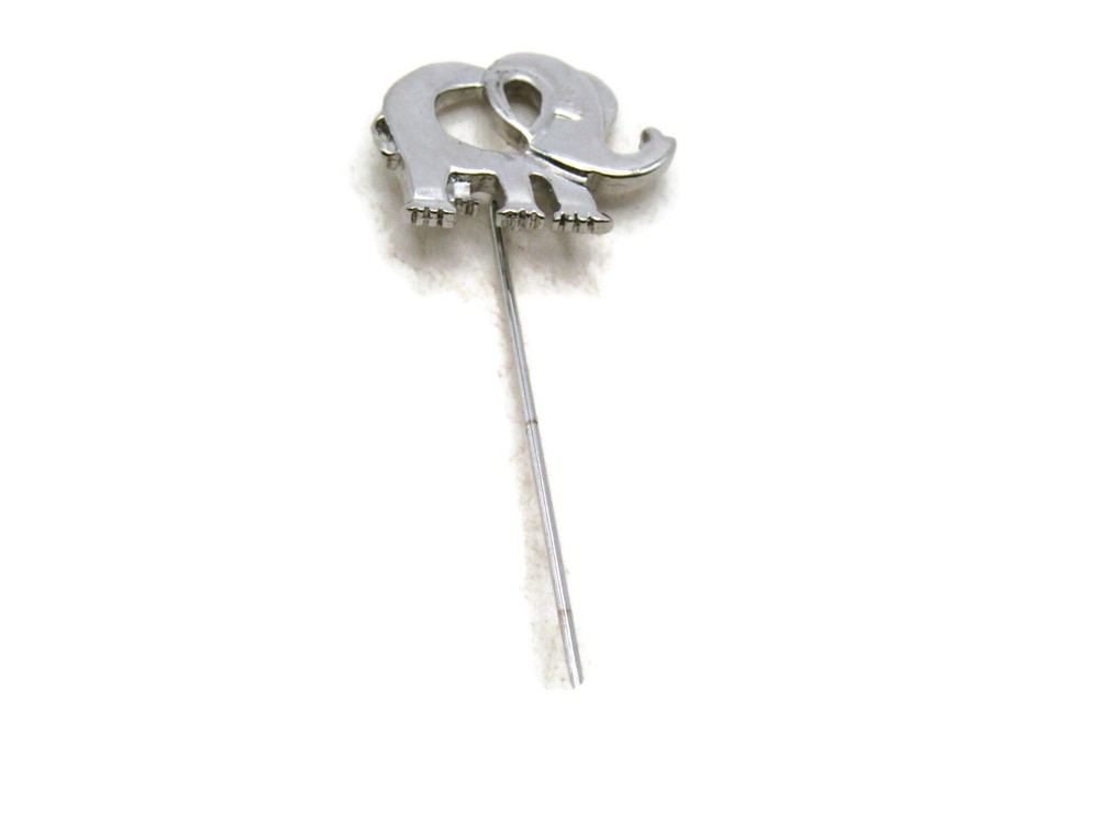 Elephant Stick Pin Silver Tone