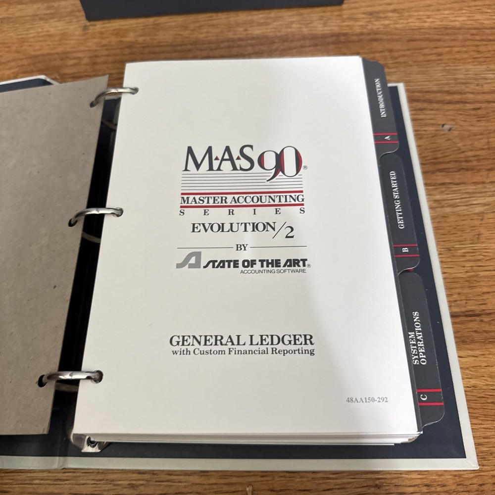 MAS 90 Evolution/2 . Master Accounting Series Manual General Ledger NO SOFTWARE