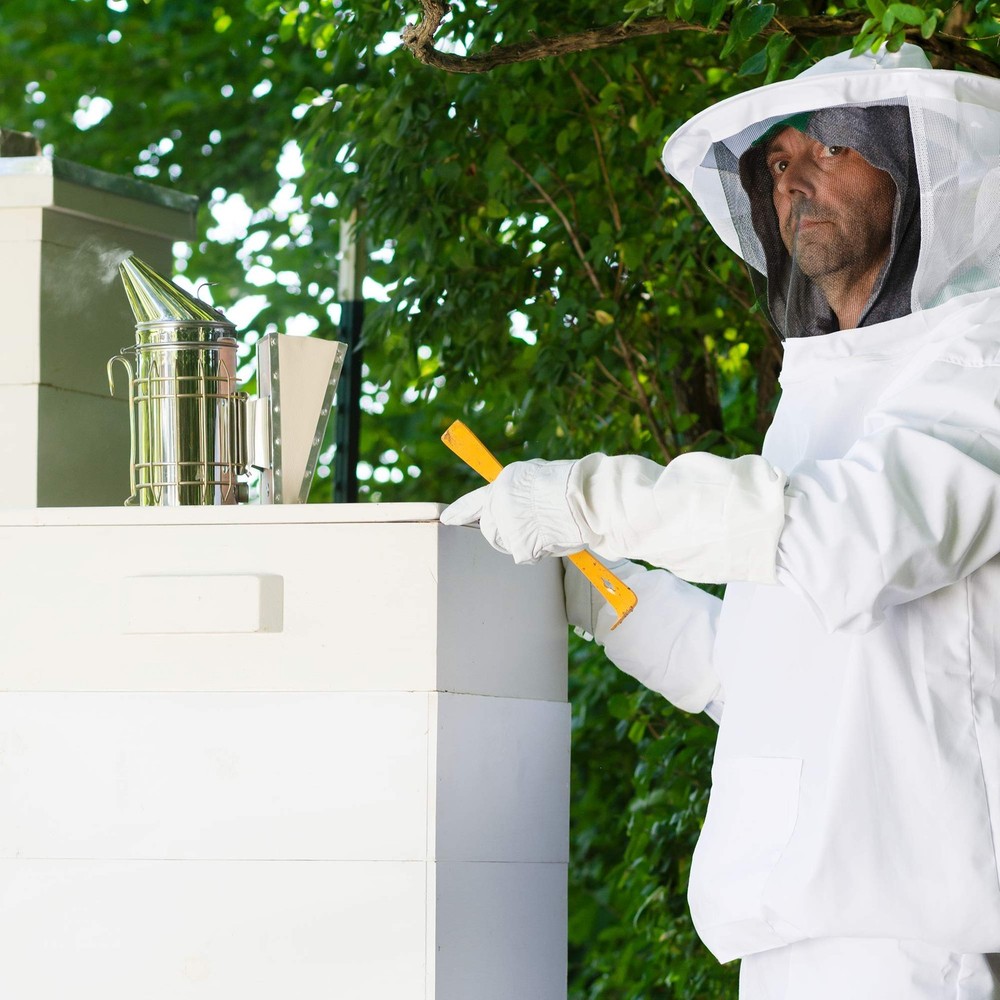 Professional White XXL Beekeeping Suit, Jacket, Pull Over, Smock with Veil BE...