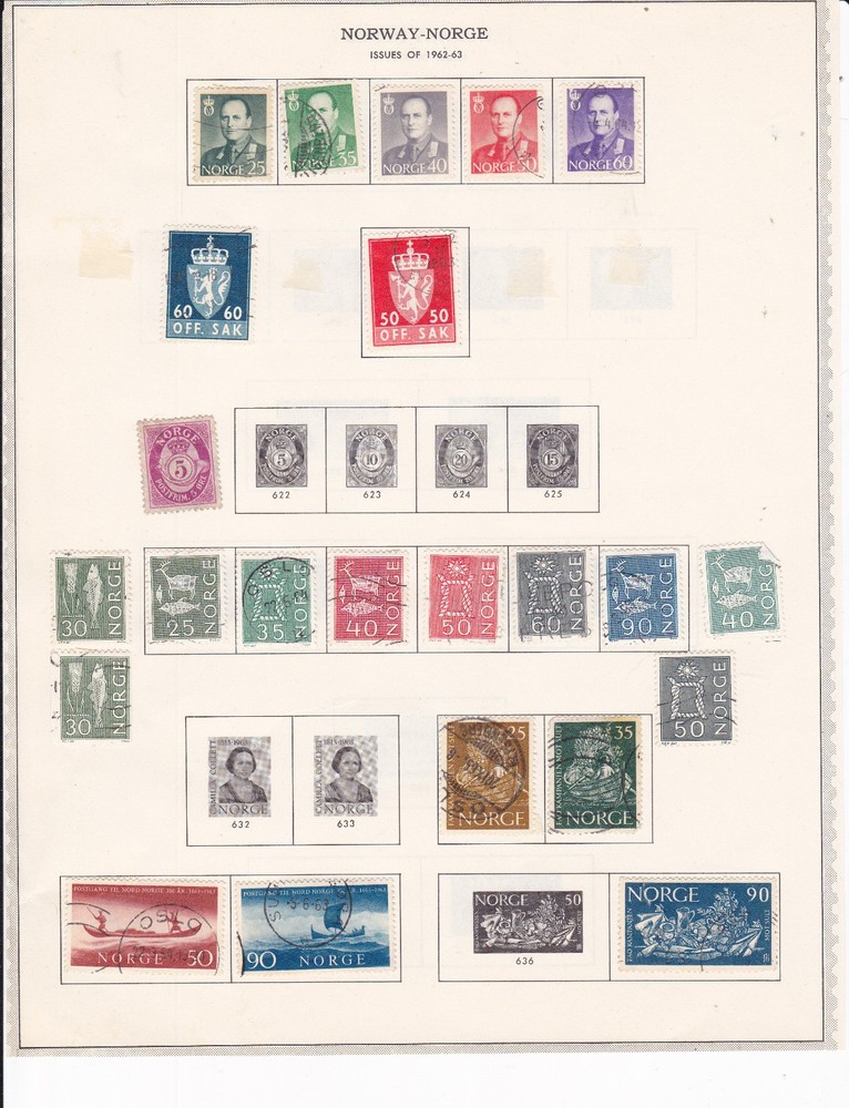 Norway Stamps on pages