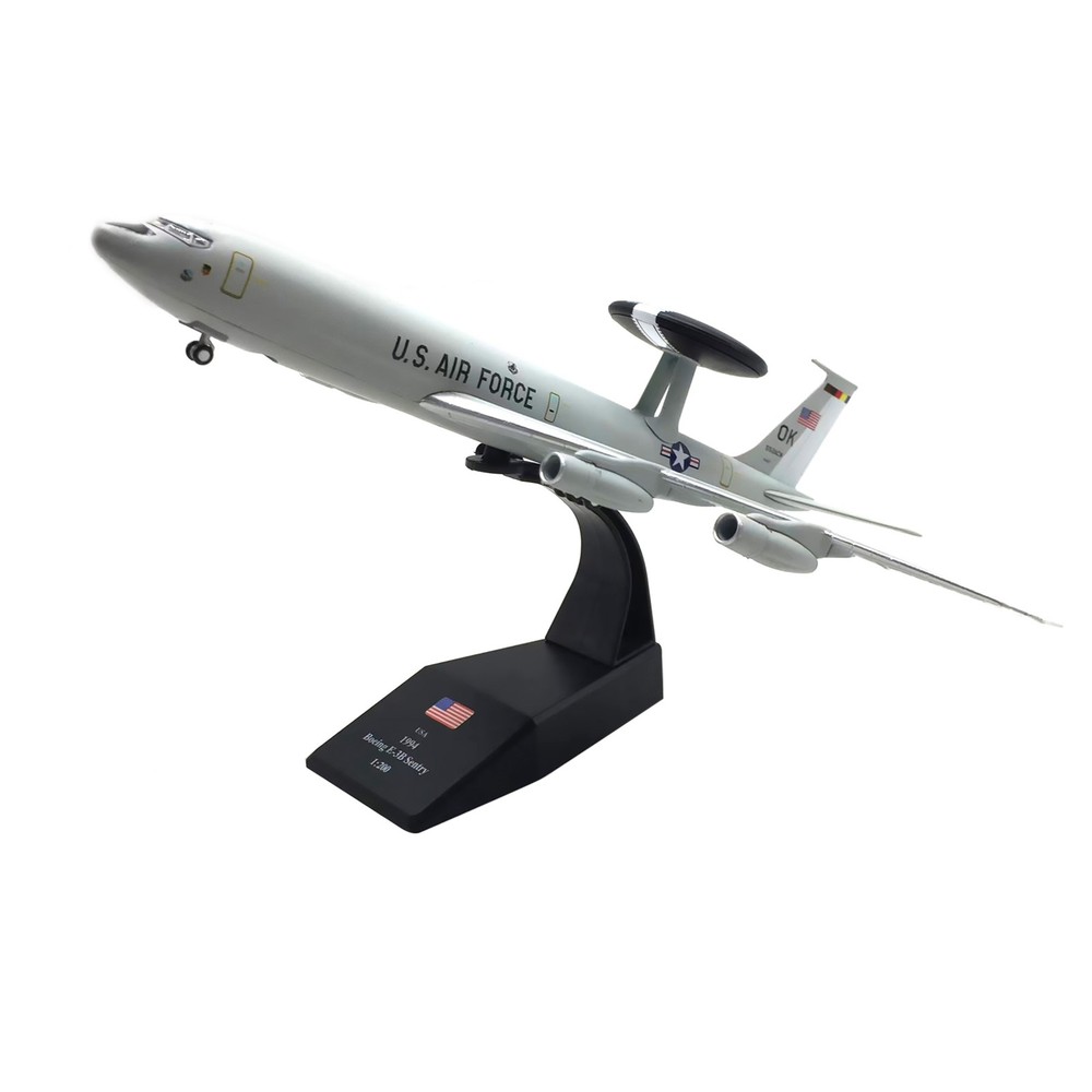 1/200 Scale US E-3 E3 Sentry AWACS High Simulation Plane Model Alloy+ABS Plastic