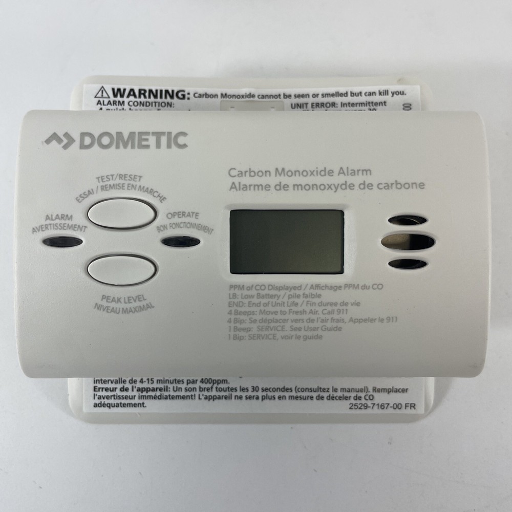 Carbon Monoxide Alarm Detector Digital Display Battery Power RV Camper Home