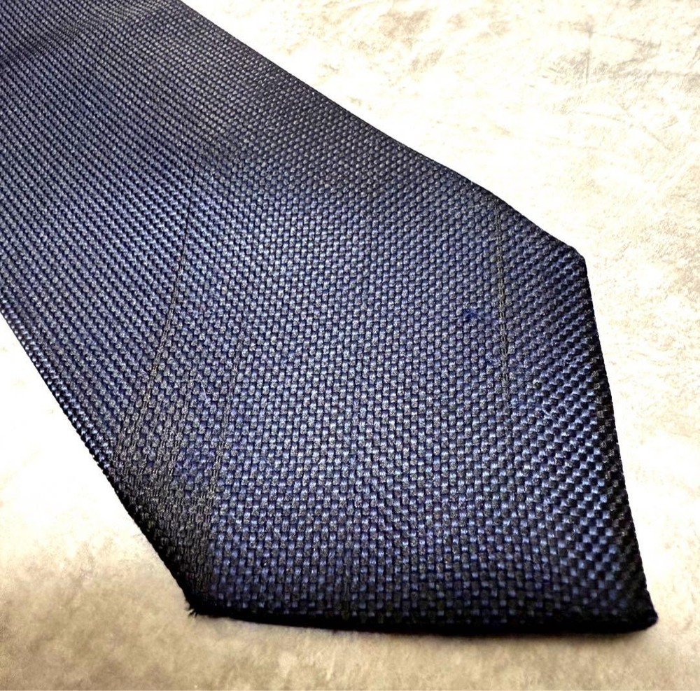 HERMES Tie Navy Saint Honor Solid Dark Navy