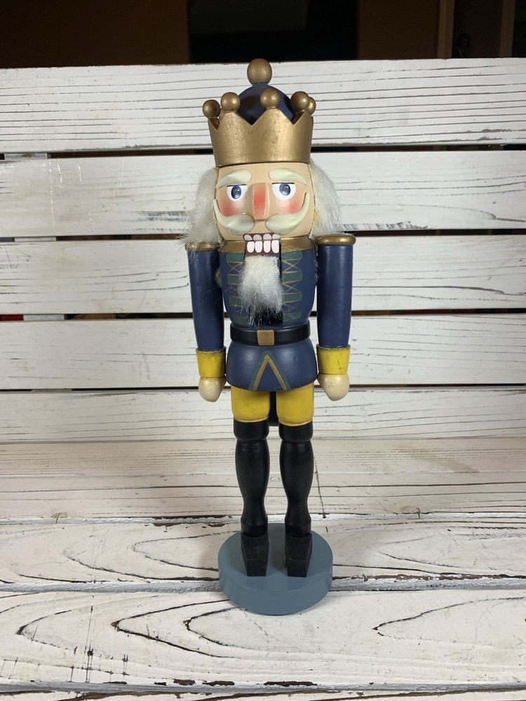 German nutcracker King Yellow-blue, height 12”