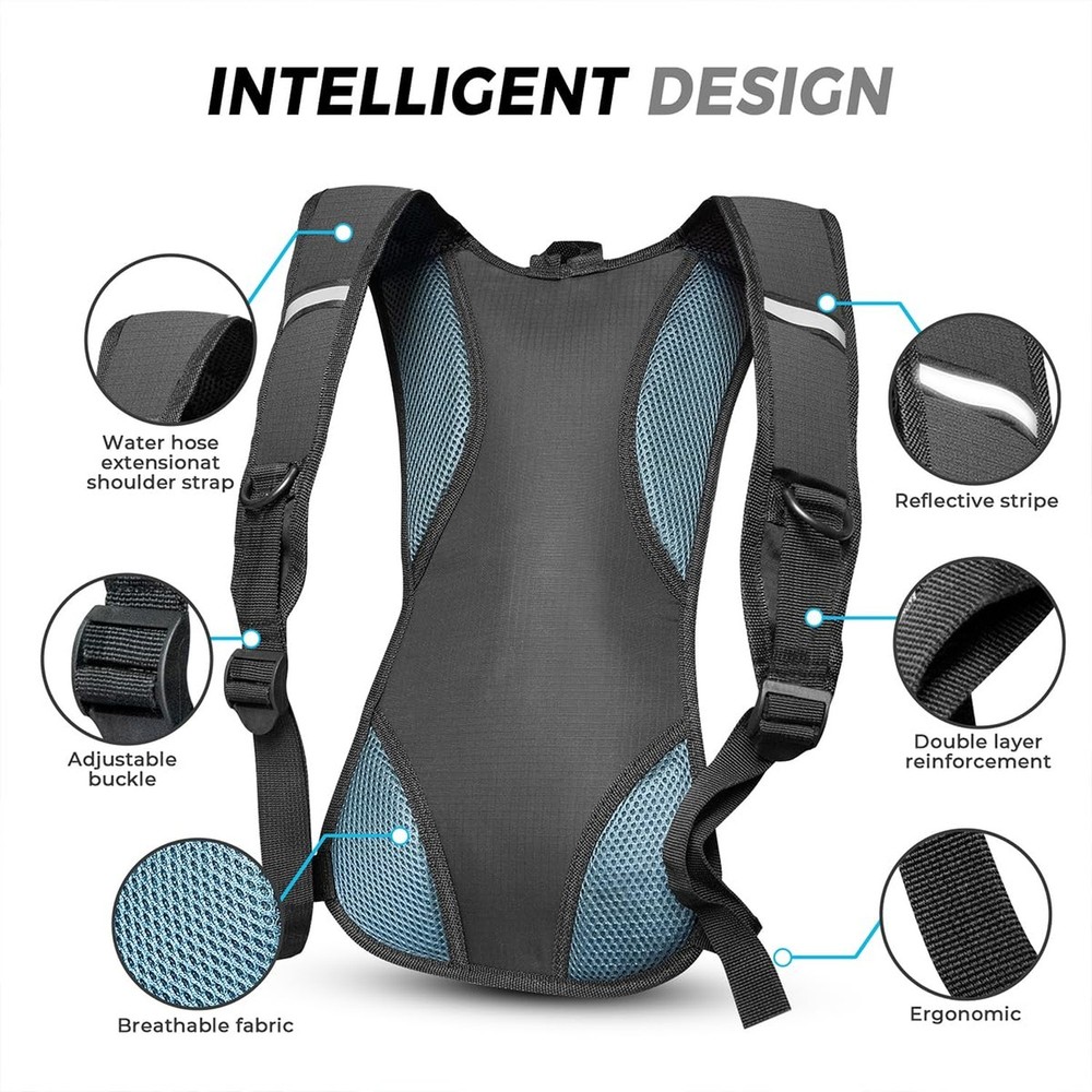 Hydration Backpack Hydration Pack Water Backpack with 2L(70-Ounce) Hydration ...