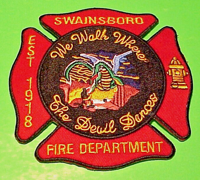 SWAINSBORO GEORGIA " WE WALK WHEN THE DEVIL DANCES " GA 4" FIRE DEPT PATCH
