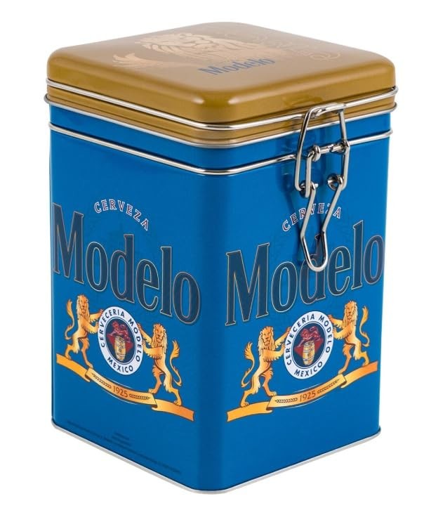 Modelo Food Container Large Rectangular All Metal Locking Cookie Jar Metal Ca...