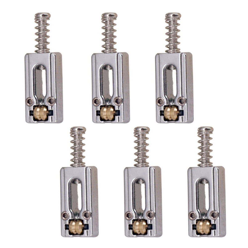 6Pack Upgrade Metal Roller Guitar Saddle Bridge String Saddles For E-Guitar F
