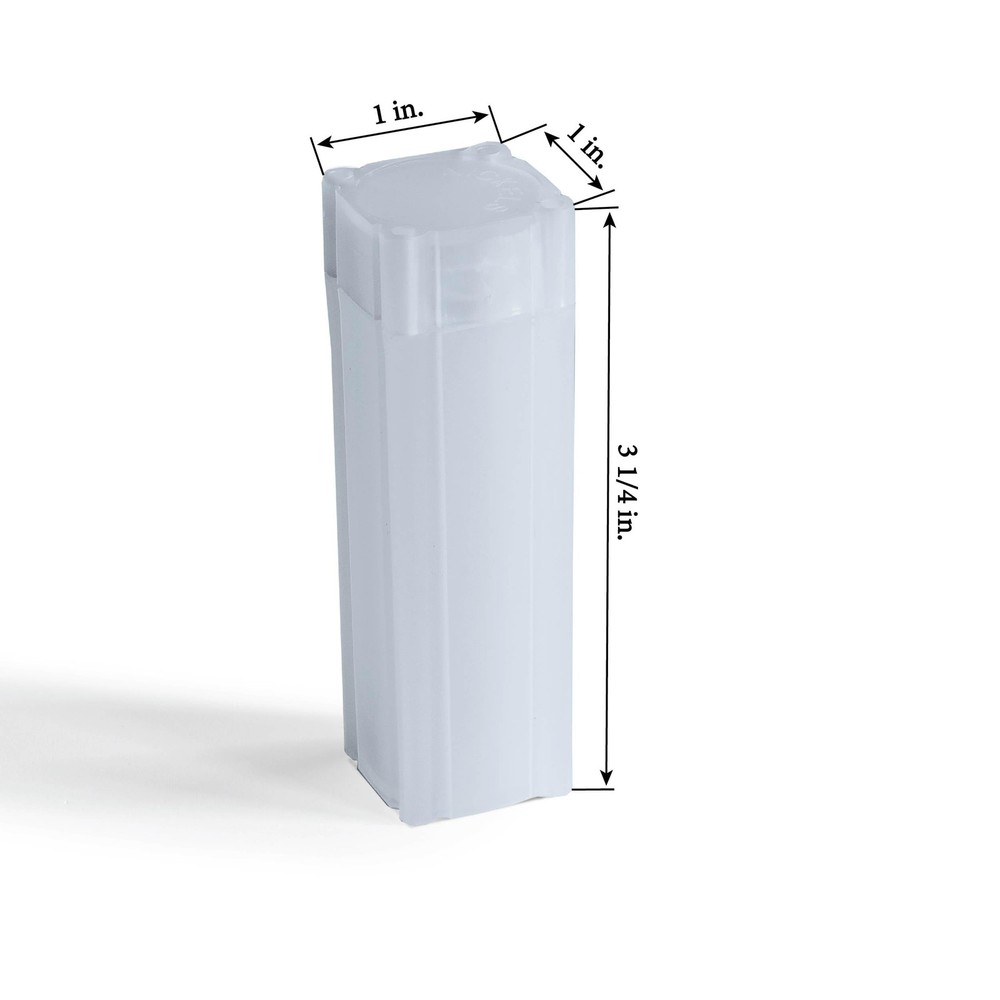 LIGHTHOUSE - Square Coin Tubes - Convenient Push Top, 10 pack, White
