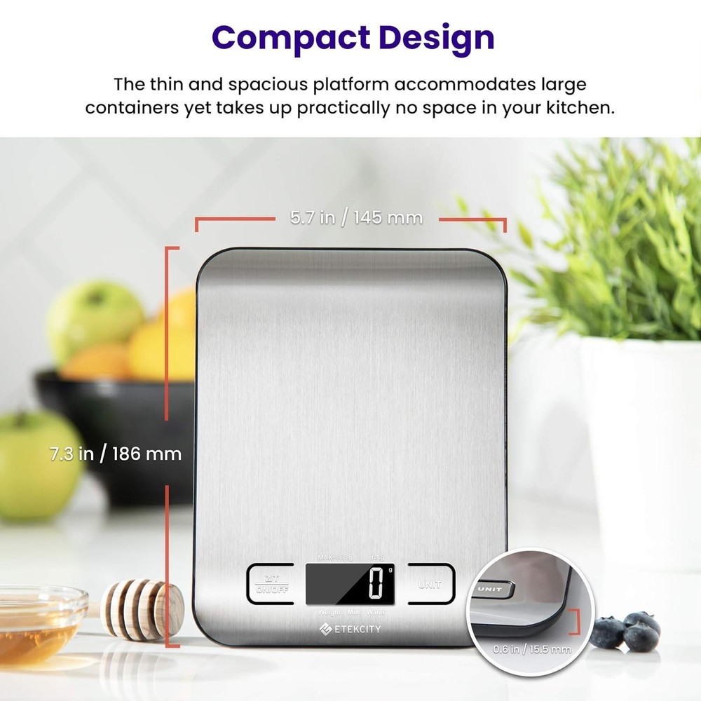 Food Scale, 11lb Kitchen Scale LCD Display, 5 Units Tare Function