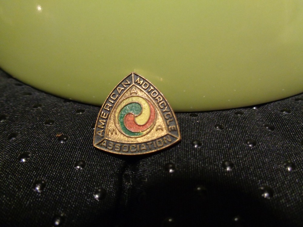 Vintage 1960s American Motorcycle Association AMA Triangular Hat/Lapel Pin