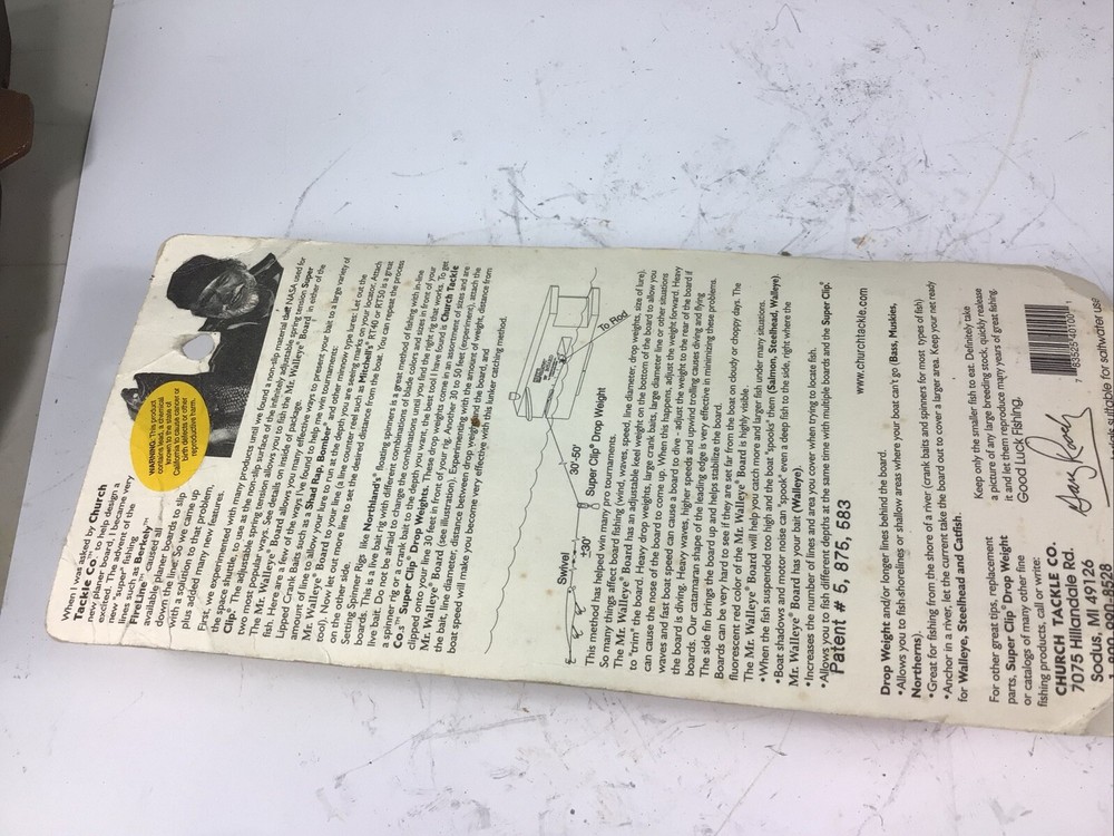 Churches Tackle Gary Roach's MR Walleye Boards Right Side, Unopened