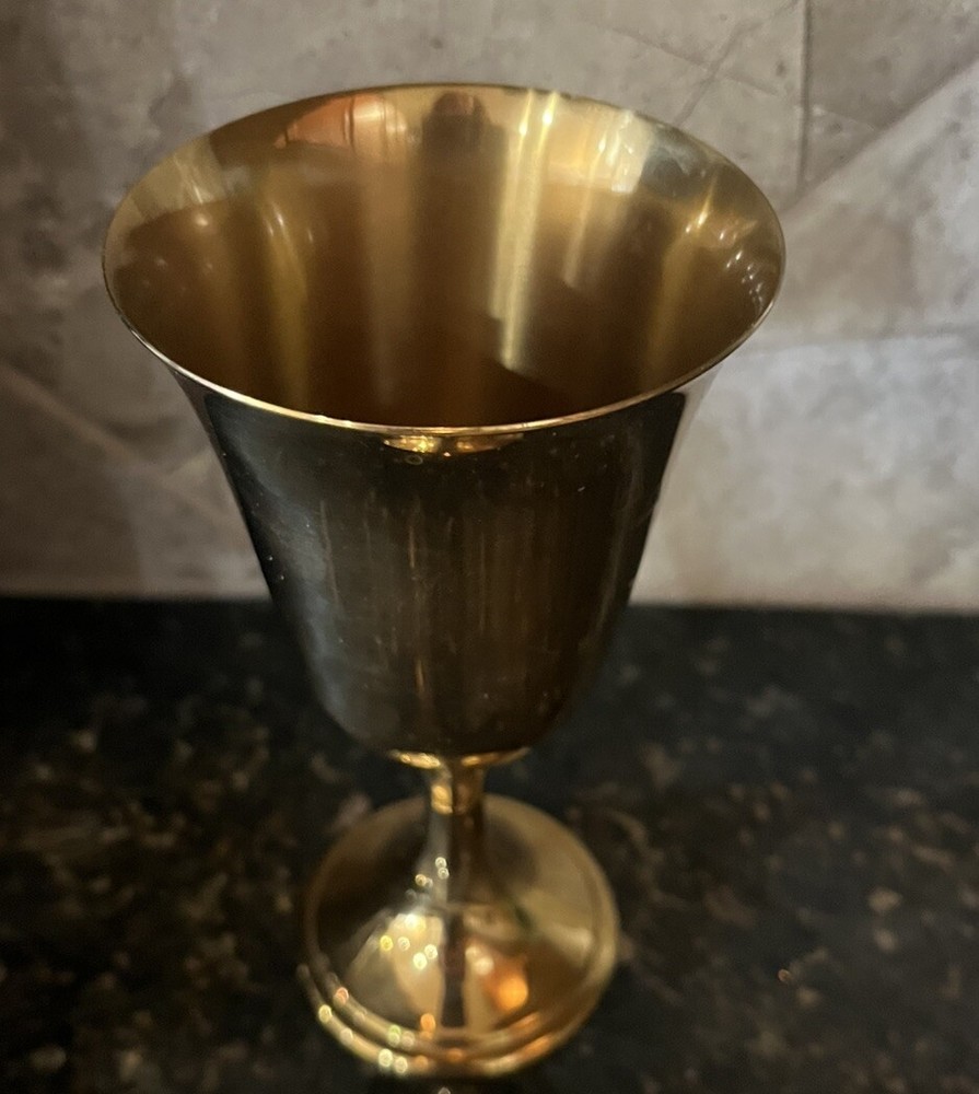 Gorham Giftware Vintage Gold Tone Stemmed Goblet