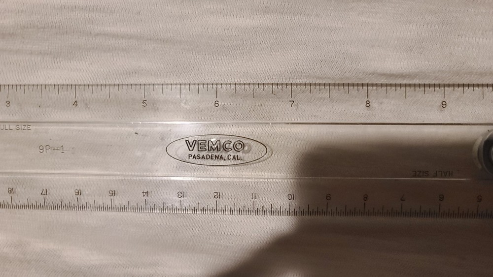 Vemco 9P-1 12" (12.5") Drafting Machine Scale Ruler