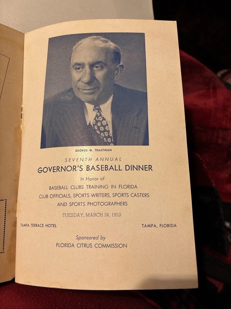 7th An. Governor’s Baseball Dinner Program/signed by Boston Red Sox SAM MELE