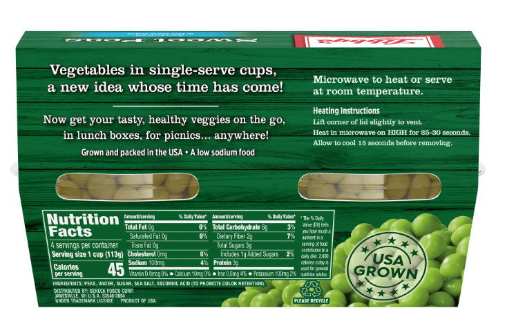 (4 Count) Libby's Sweet Peas, 4 oz Cups
