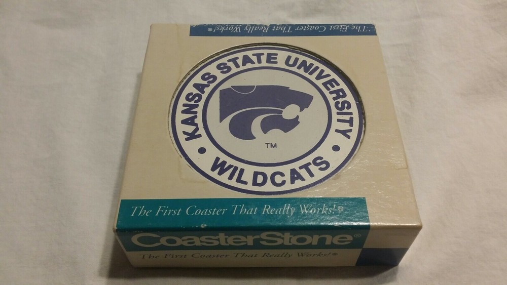 4 Kansas State University KSU Absorbant Sandstone Coasters