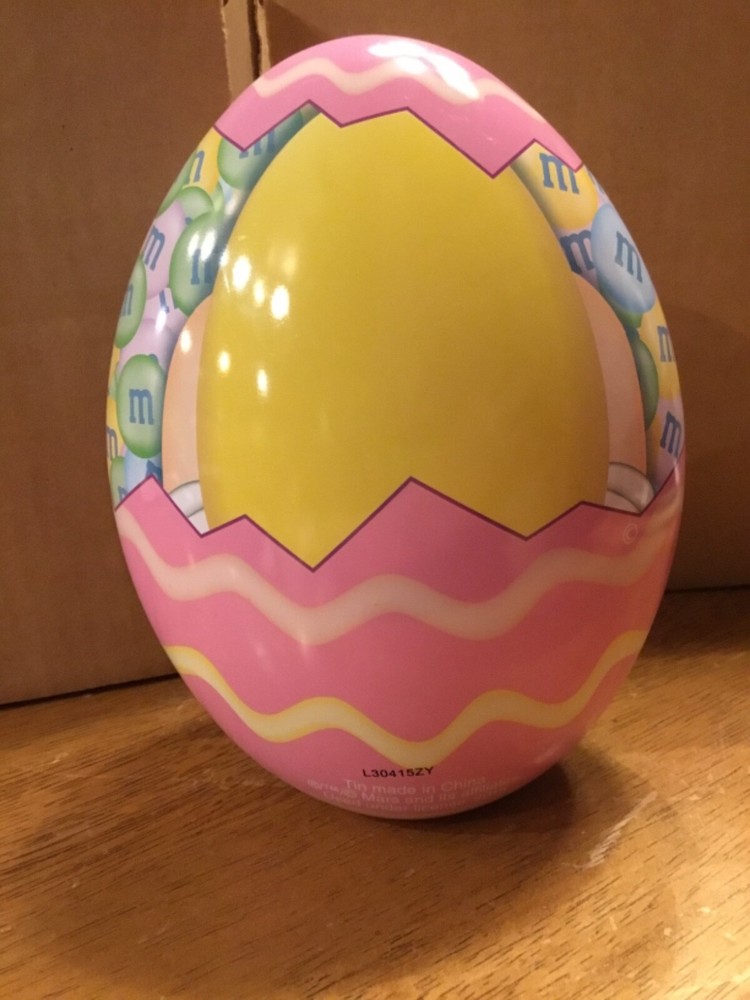 M&Ms Yellow & Pink Tin Egg Box