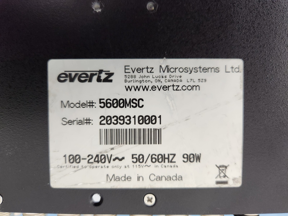 Evertz 5600MSC Master Sync Clock Generator / SPG #2
