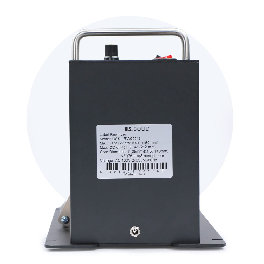 U.S. Solid Automatic Label Rewinder 6.3 in Width 8.66 in Roll Diameter