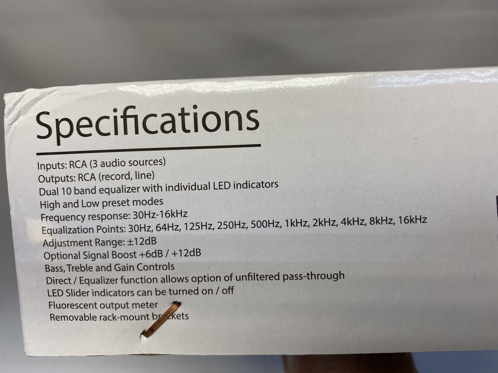 Technical Pro EQ5400 Dual 10-Band Equalizer