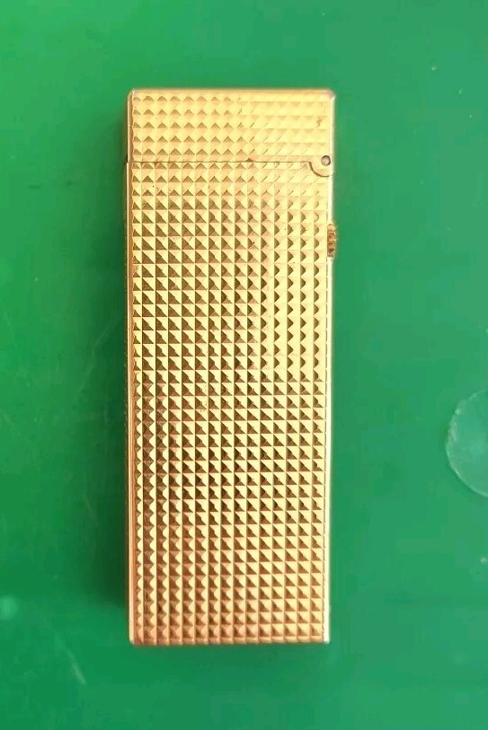 Vintage Dunhill Gold ‘Bark’ Rollagas PIPE Lighter- working & Stunning