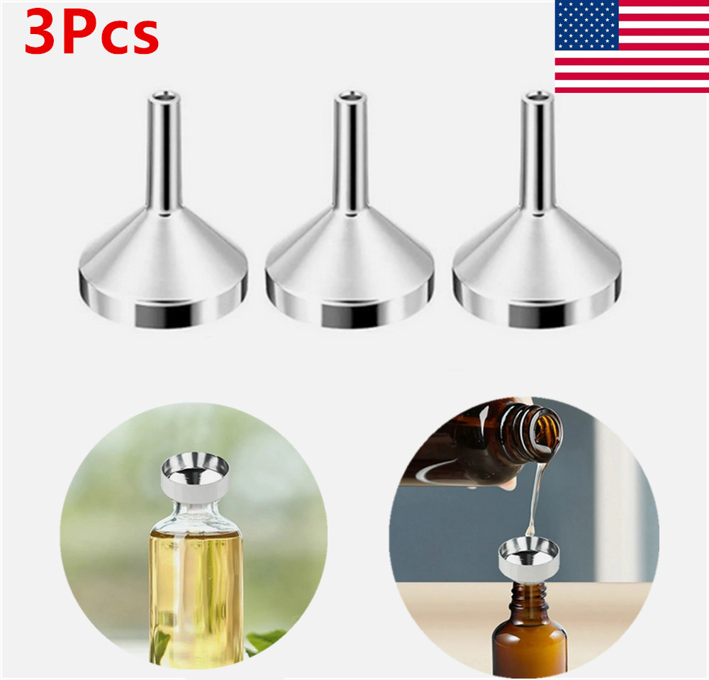 3 Pcs Stainless Steel Mini Funnels for Kitchen Use Tiny Small Funnel Set 3