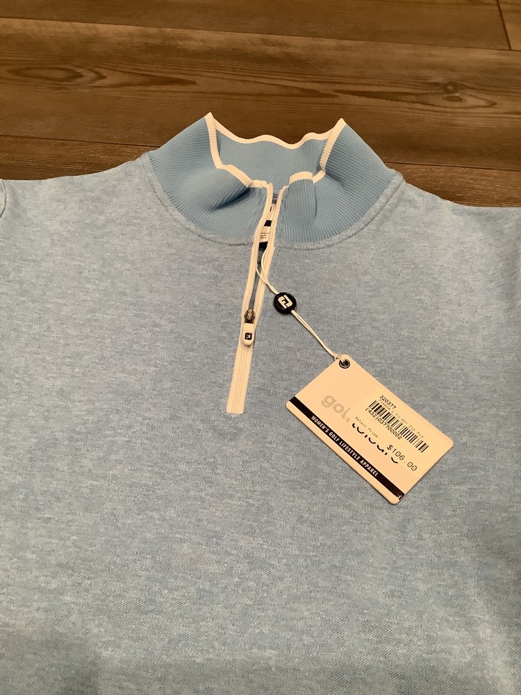 Womans Footjoy Size Medium Half Zip THE CLIFFS LOGO nwt Blue