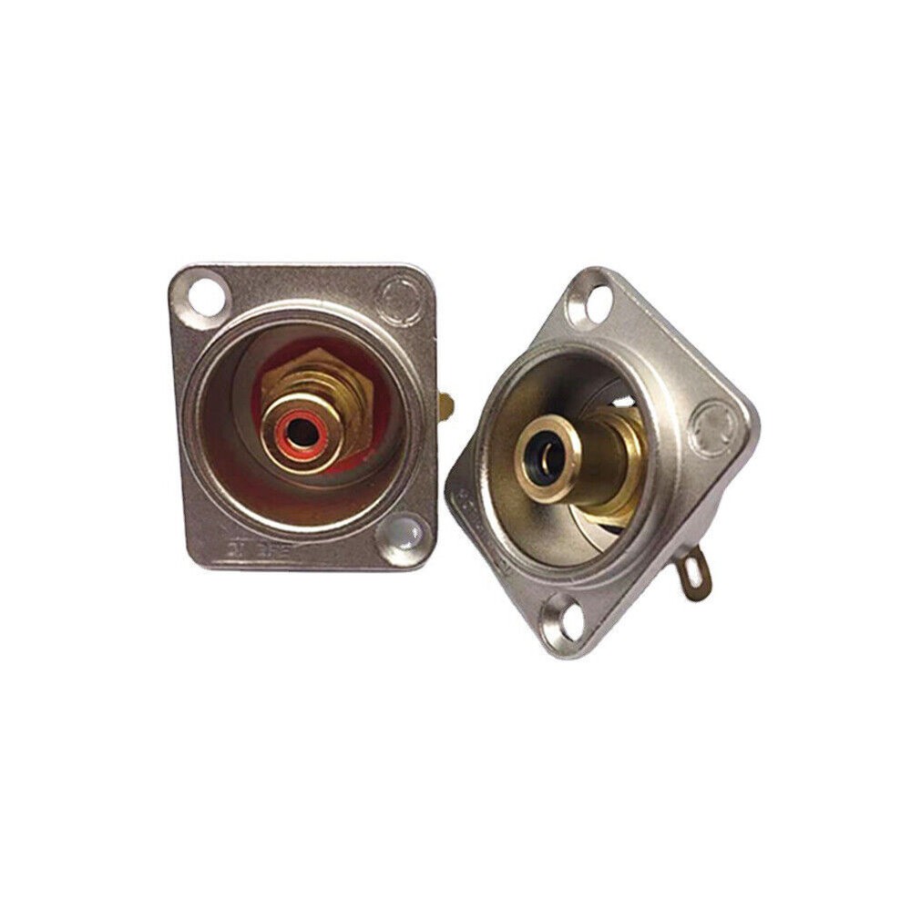 4XSilvery Female RCA Panel Mount Socket Connector Base Plate Welding Base Plated