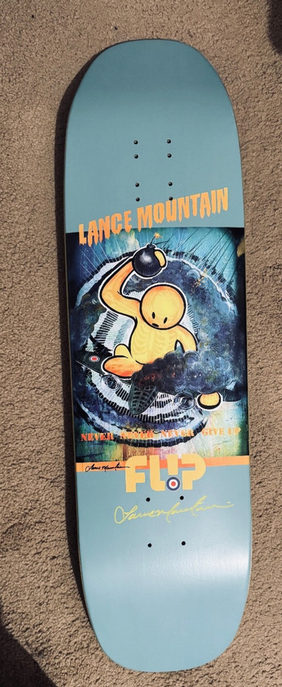 Autographed Lance Mountain Pro Model Flip Skateboard Deck Doughboy 9"