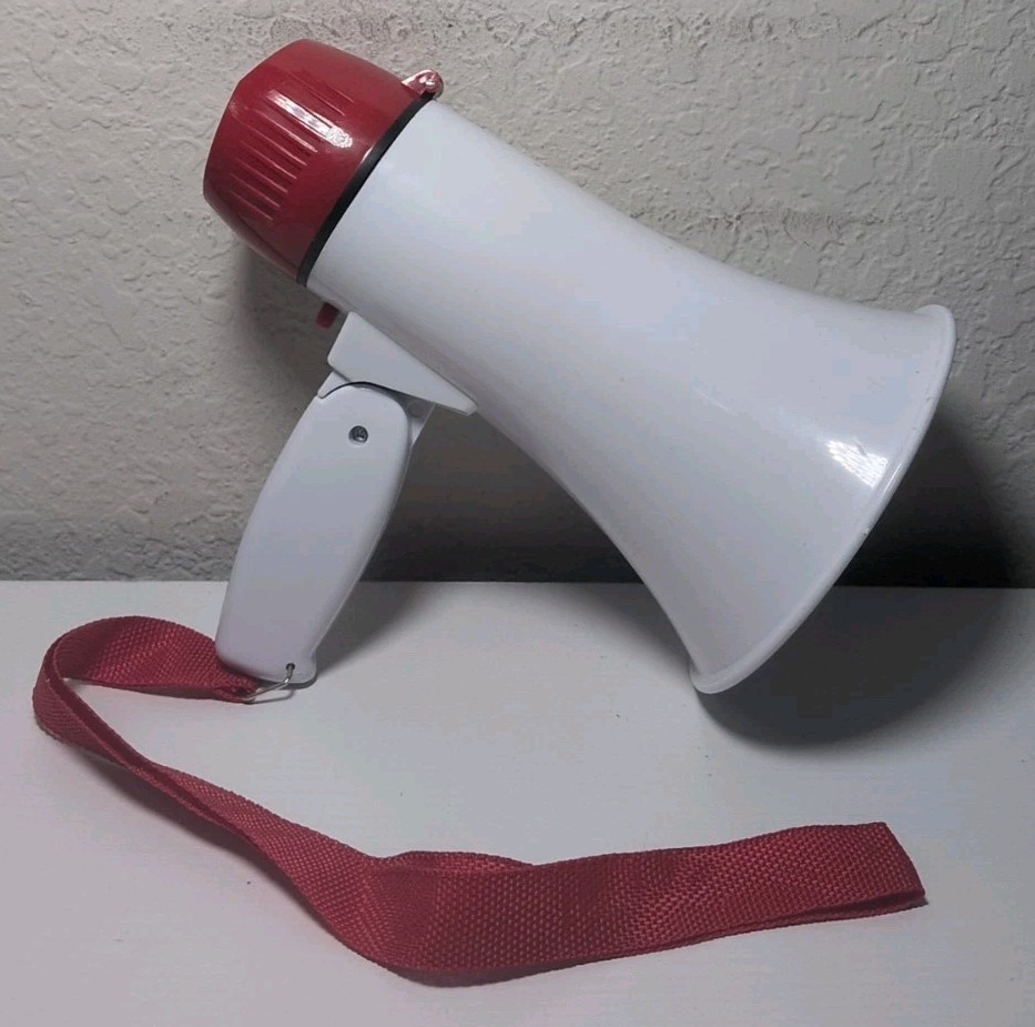 Megaphone Red & White Battery Operated B385