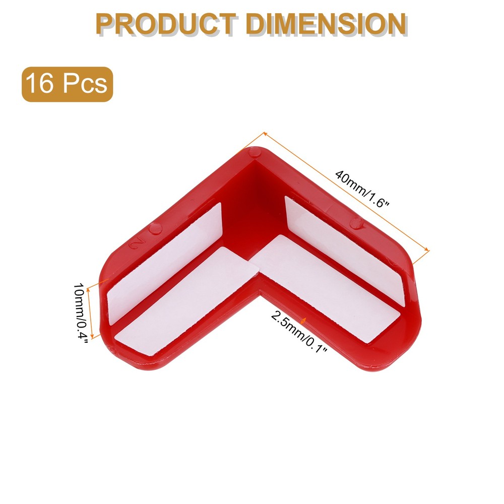 Corner Protectors 16Pcs Table Corner Protectors(L-shaped, Red)