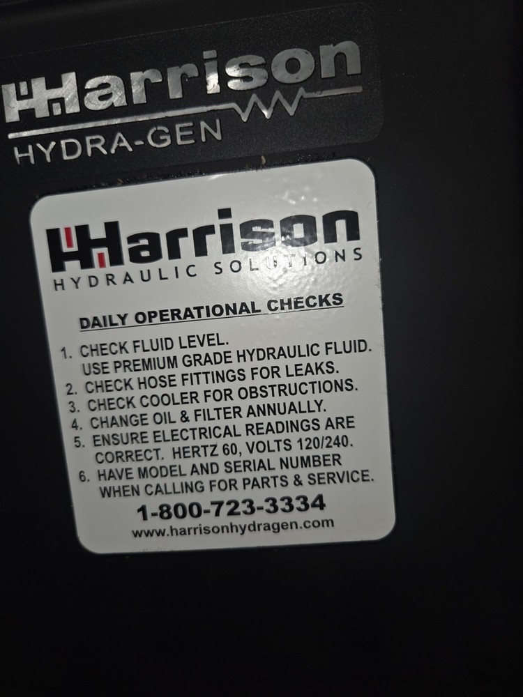 Harrison Hydraulic Generator, 6KW, NEW