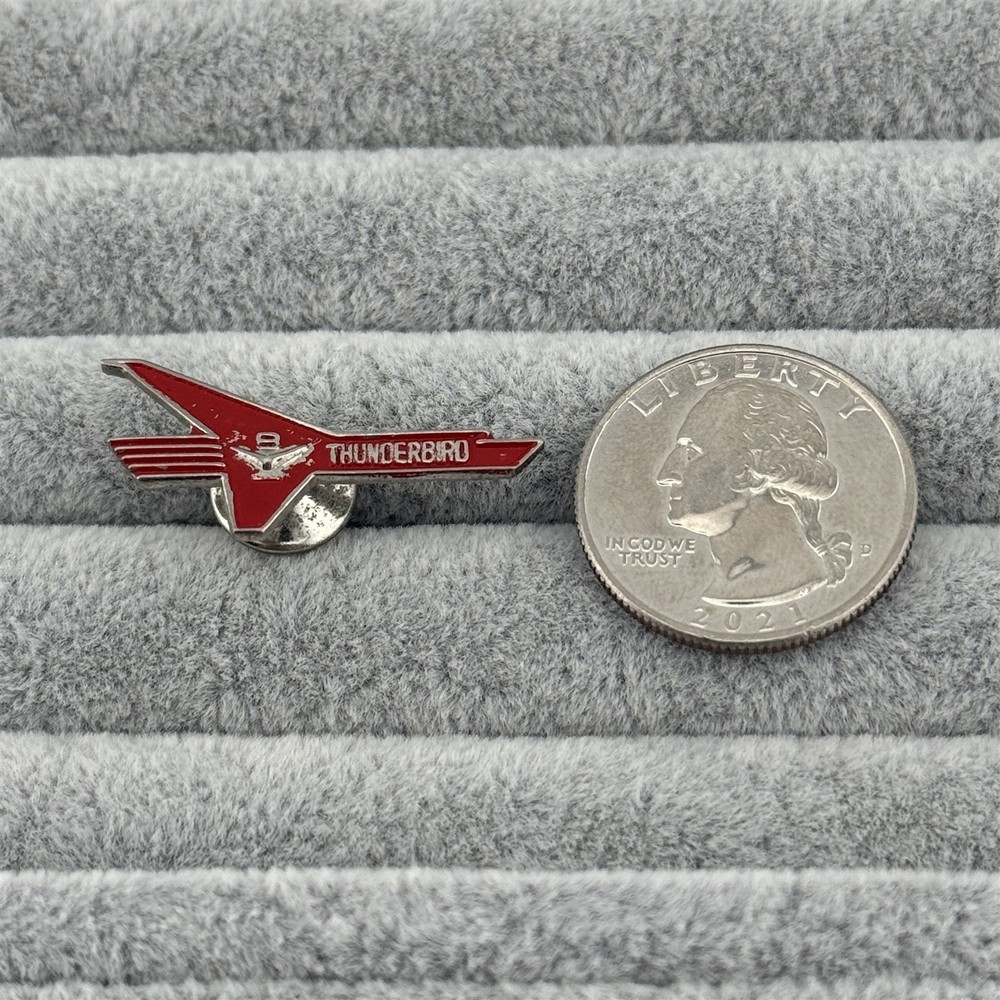 Ford Thunderbird V8 Silver Tone Pin Pinback #59771