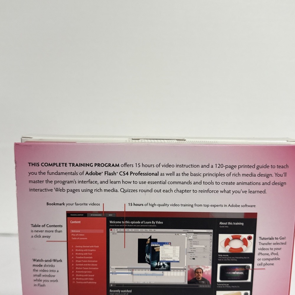 Adobe Flash CS4 Professional Learn by Video Training DVD-Rom Mac Windows Linux