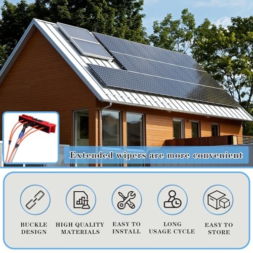 35 FT Water Fed Pole Kit Adjustable Solar Panel Cleaning Kit Cleaner Tool Red